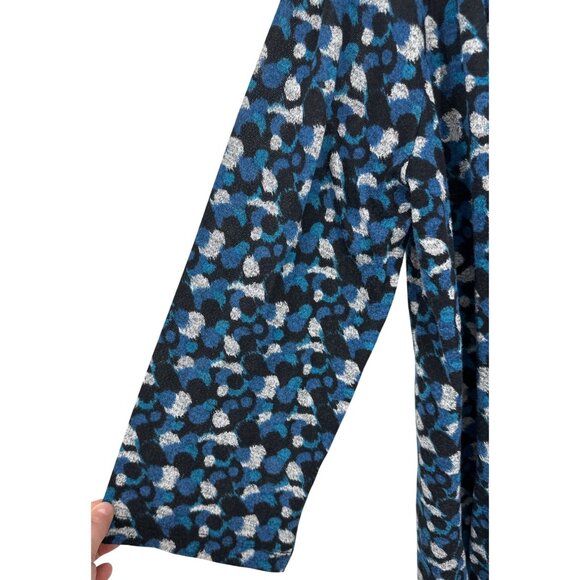 Chicos Blue & Black Abstract Print Open Front Cardigan Size 3 US XL - Picture 3 of 7